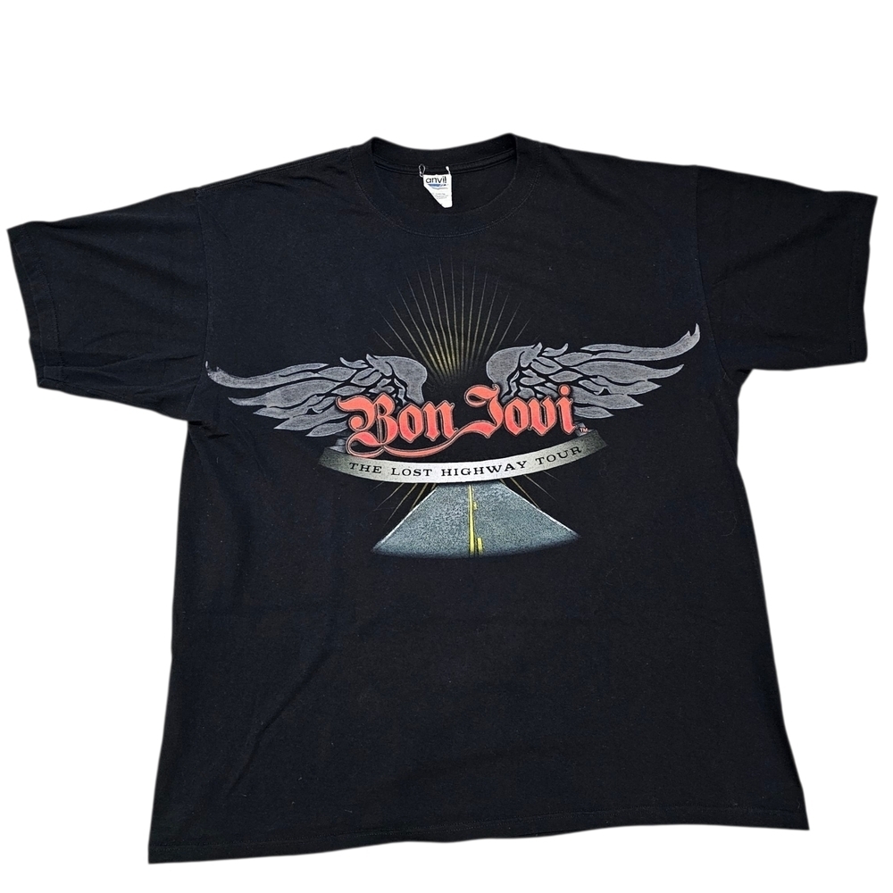 Vintage Y2k Anvil Bon Jovi Lost Highway Tour 2008 Shirt